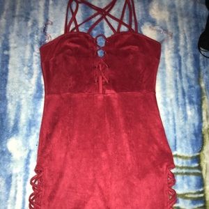 Velvet fabric dress